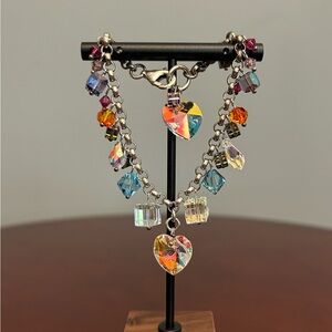 Sterling Silver and Swarovski Crystal Charm Bracelet